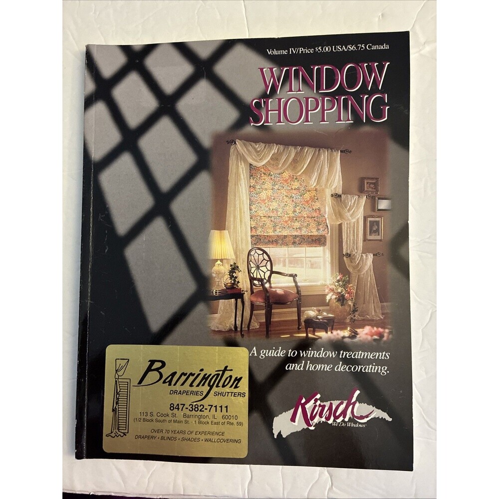 WINDOW SHOPPING Volume IV by Kirsch - Guide to window treatments Vintage